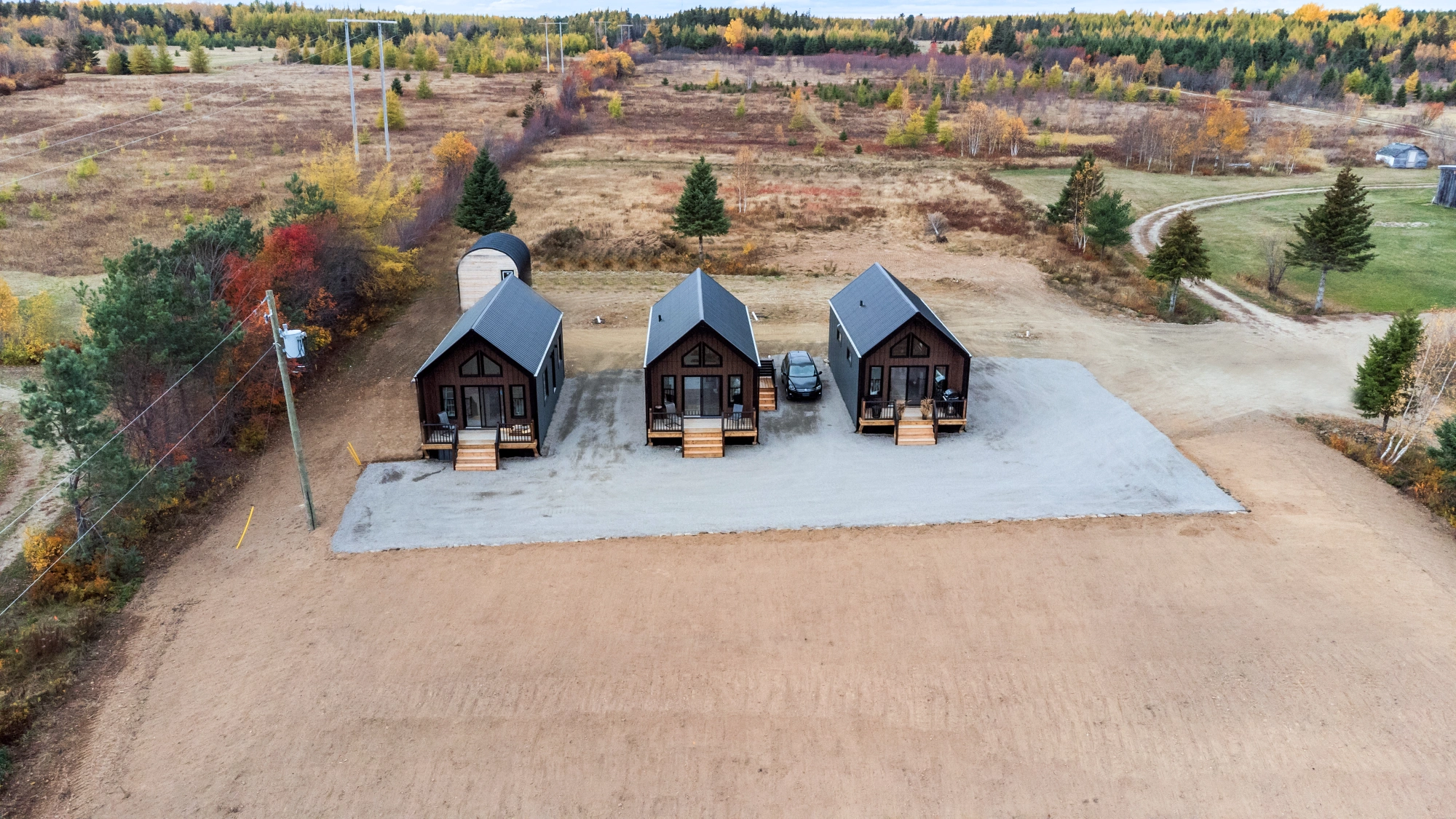 Aerial view of The Maple property