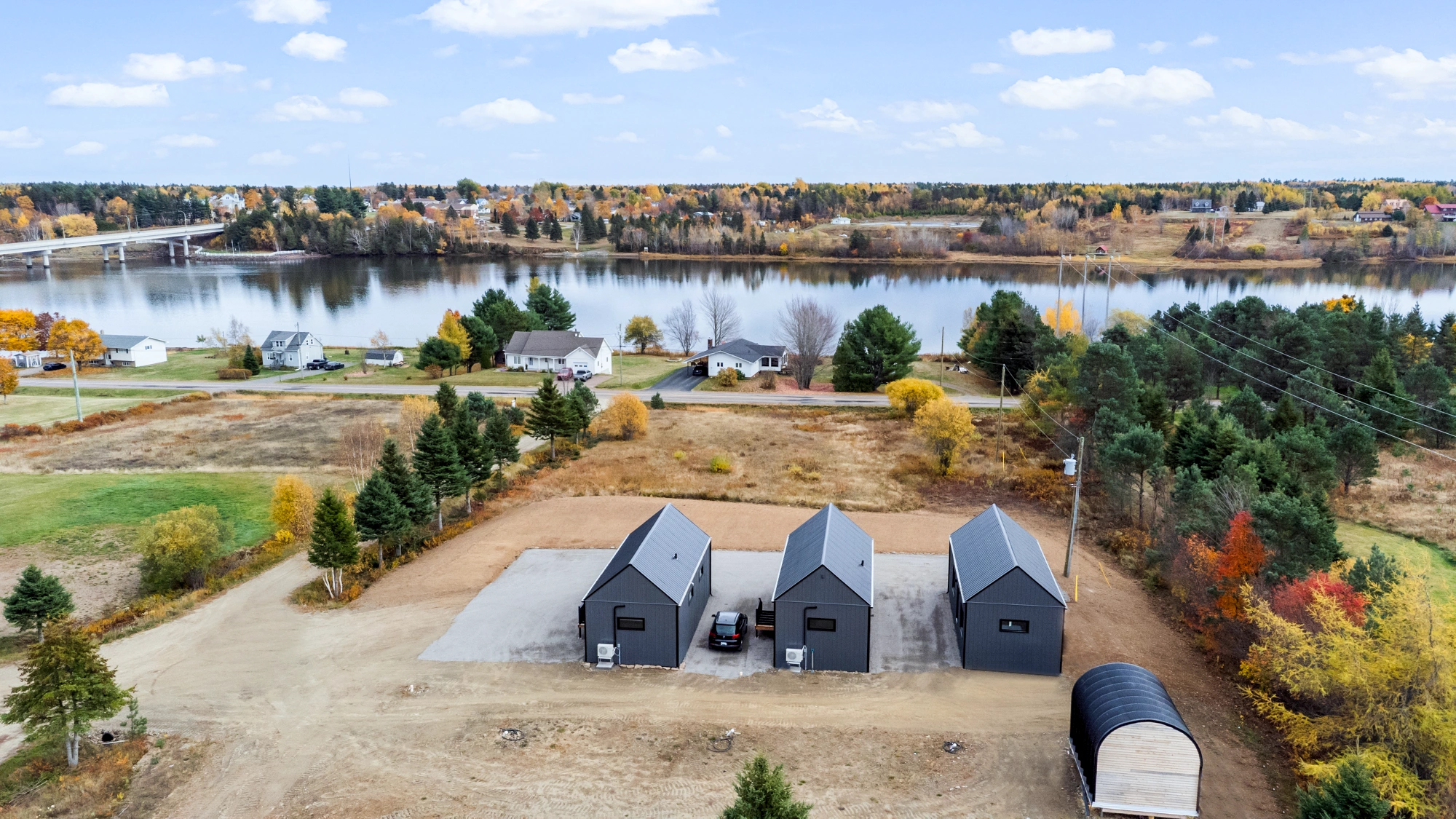 Aerial view of The Maple property